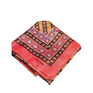 Vintage Mauron 80's Polyester Pink Scarf Made in Italy Y2K Oldmoney Royalty